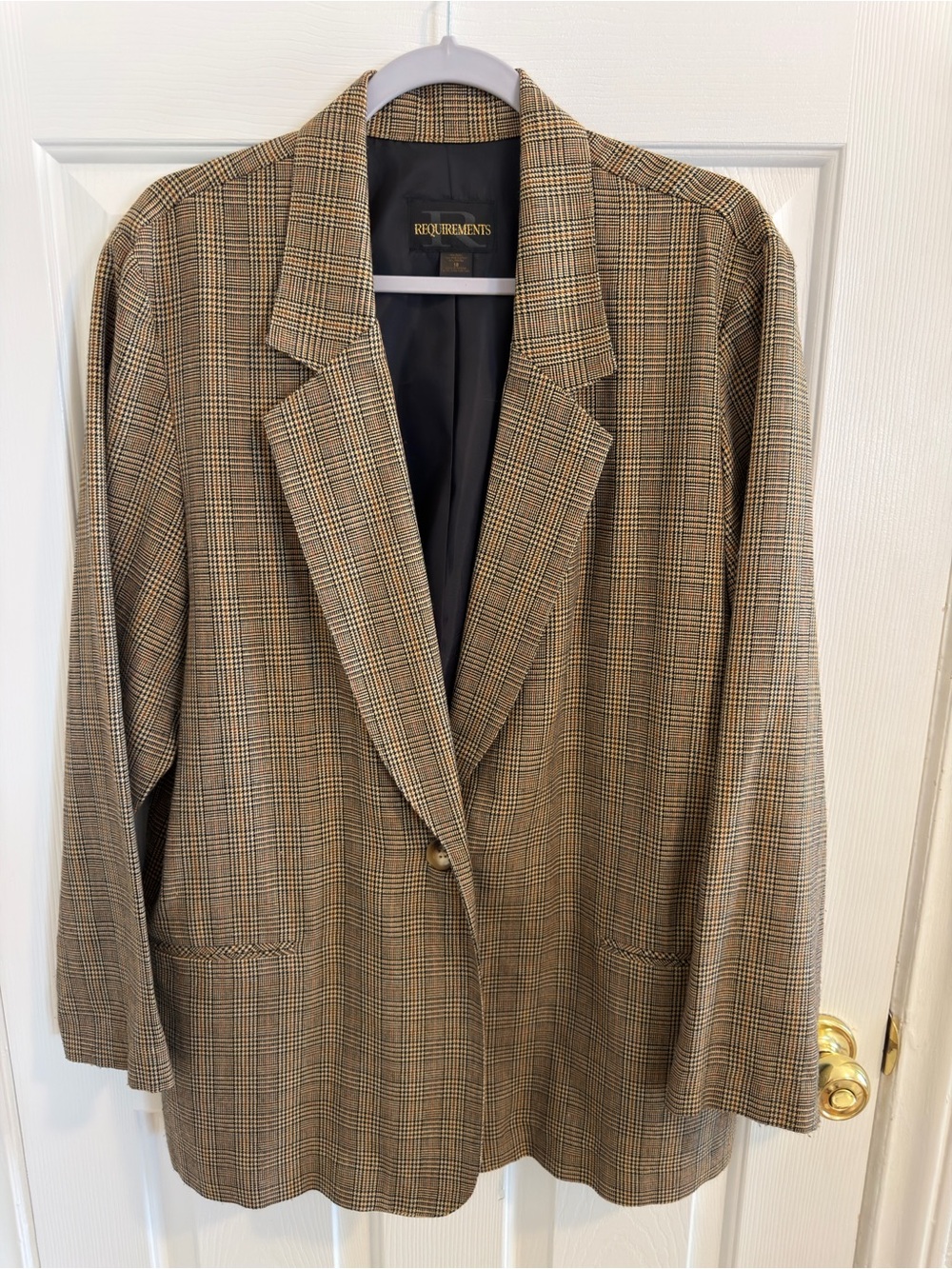 Vintage Brown Plaid Sport Coat Blazer